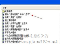 如何禁止WinXP控制面板中的“显示”功能
