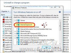 Win7中的IE8浏览器可以卸载吗？【图】